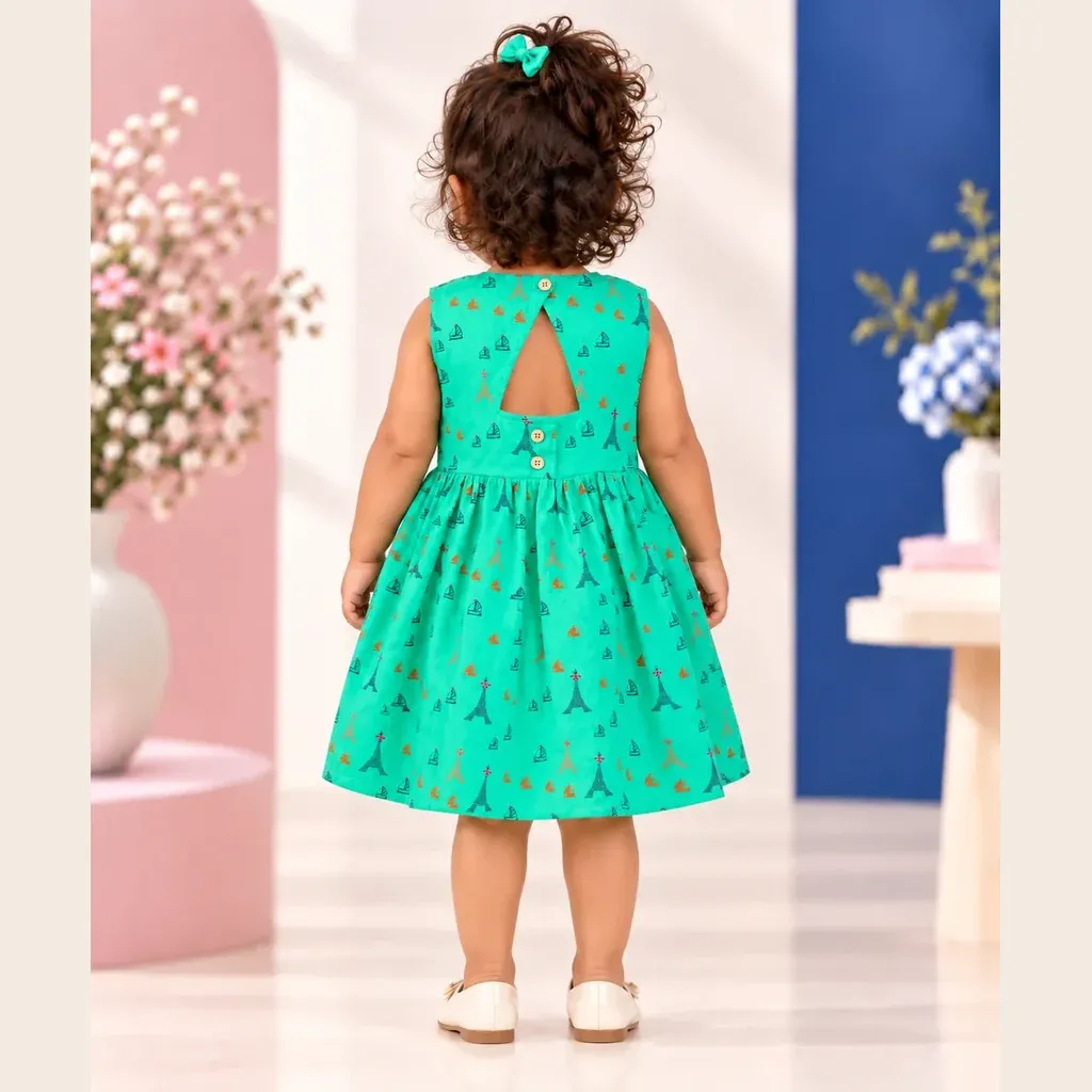 Mint Voyage Muslin Frock For Girl Kids - Distine Athleisure