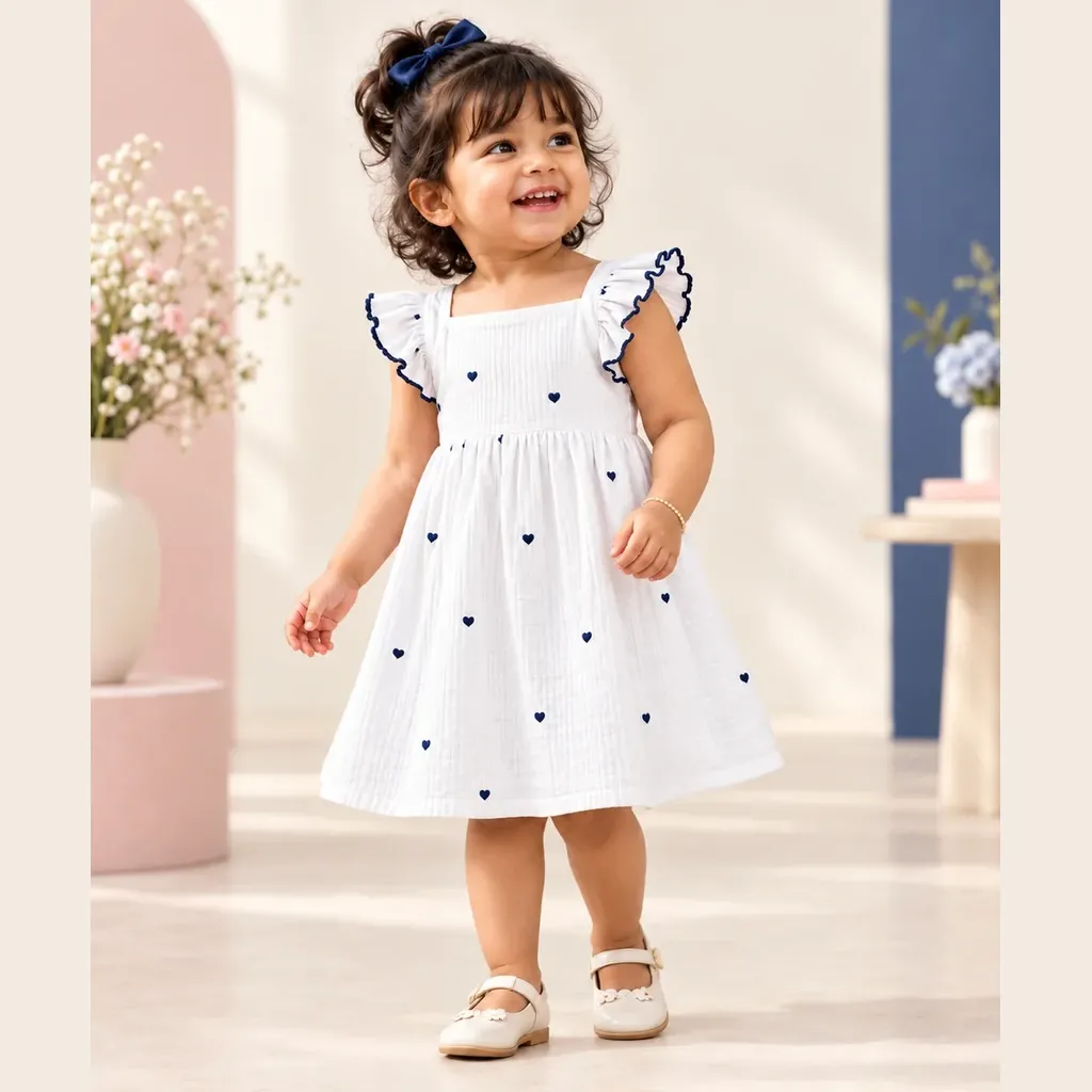 Heart Whisper Cotton Frock for Girl Kids – My Palm | Nilamenmai