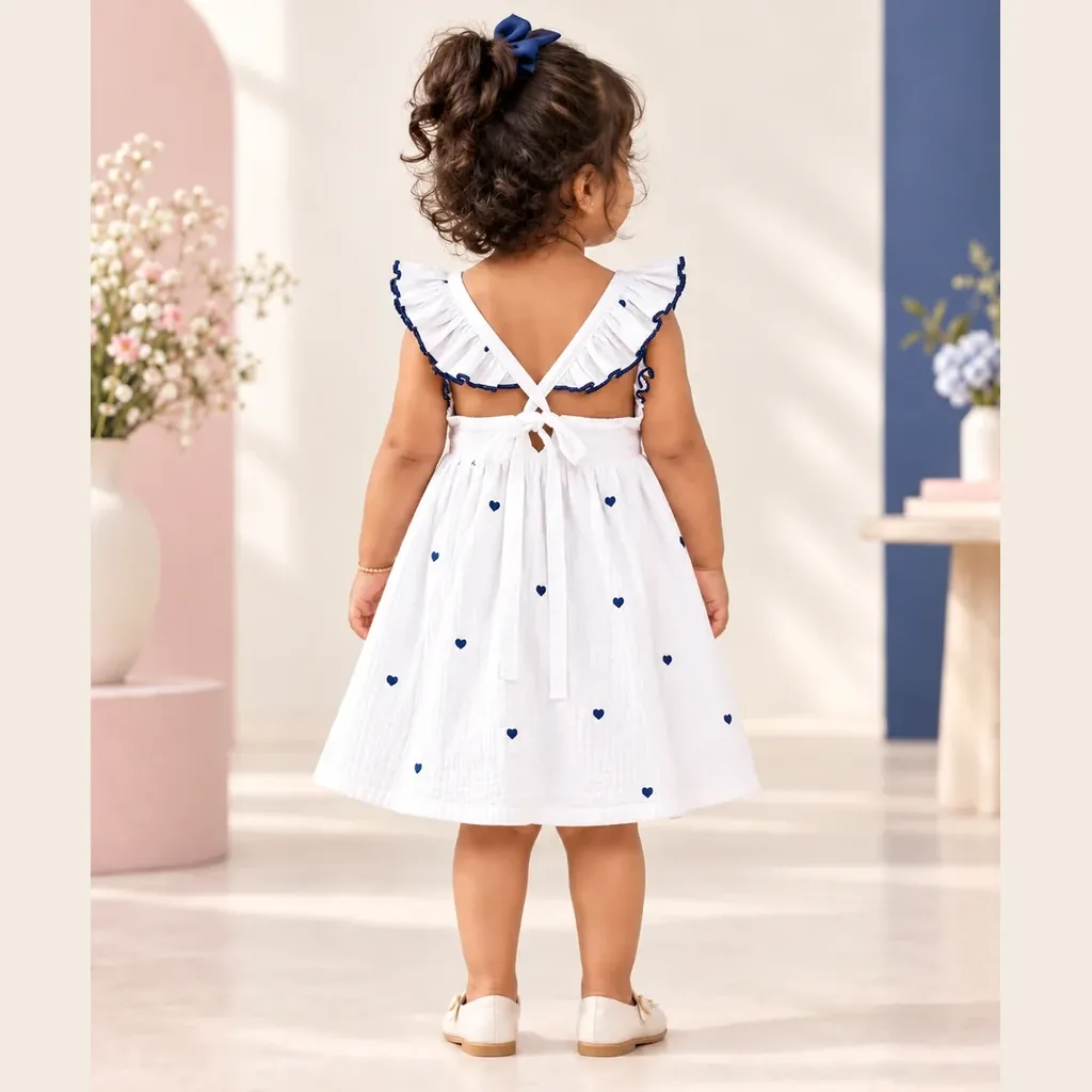 Heart Whisper Cotton Frock for Girl Kids - Distine Athleisure