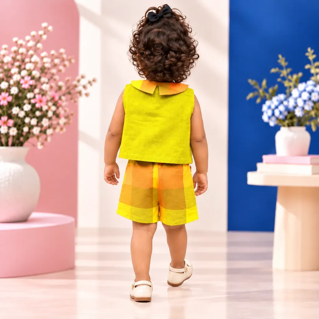 Citrus Bunny - Cotton Co Ord Set For Girl Kids - Distine Athleisure