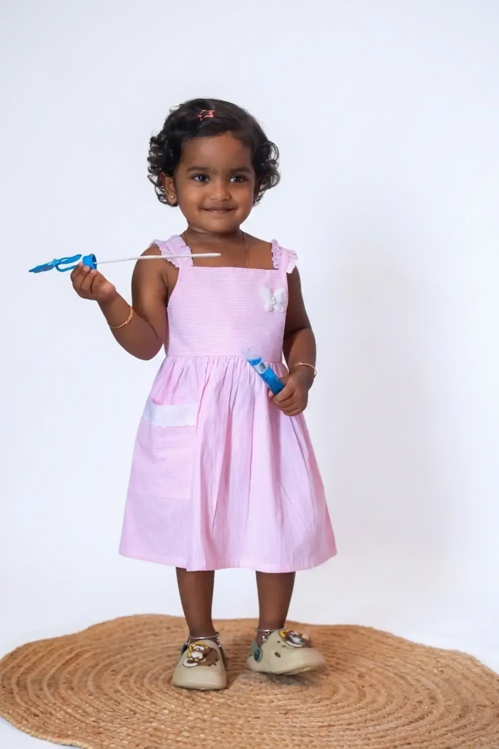 Blush Butterfly Cotton Frock for Girls – My Palm | Nilamenmai