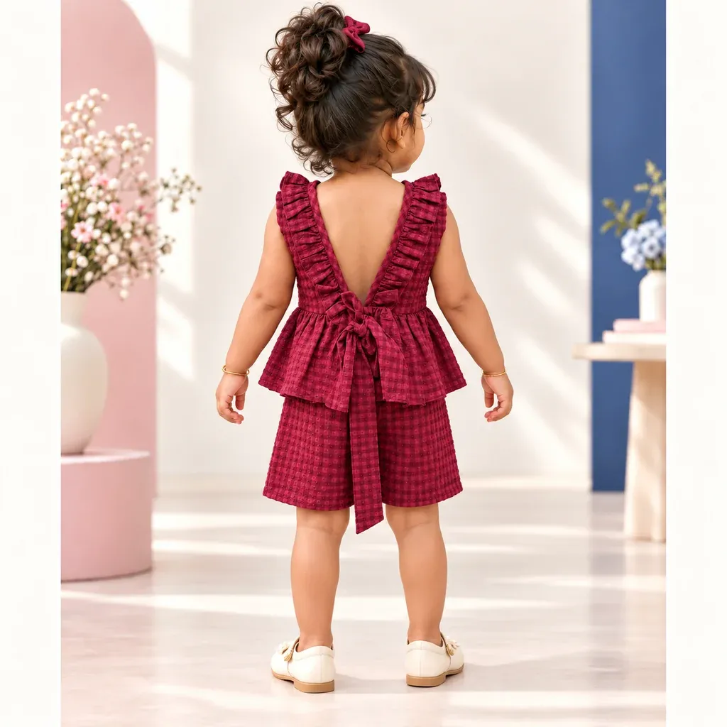 Berry Belle - Cotton Co Ord Set For Girl Kids - Distine Athleisure