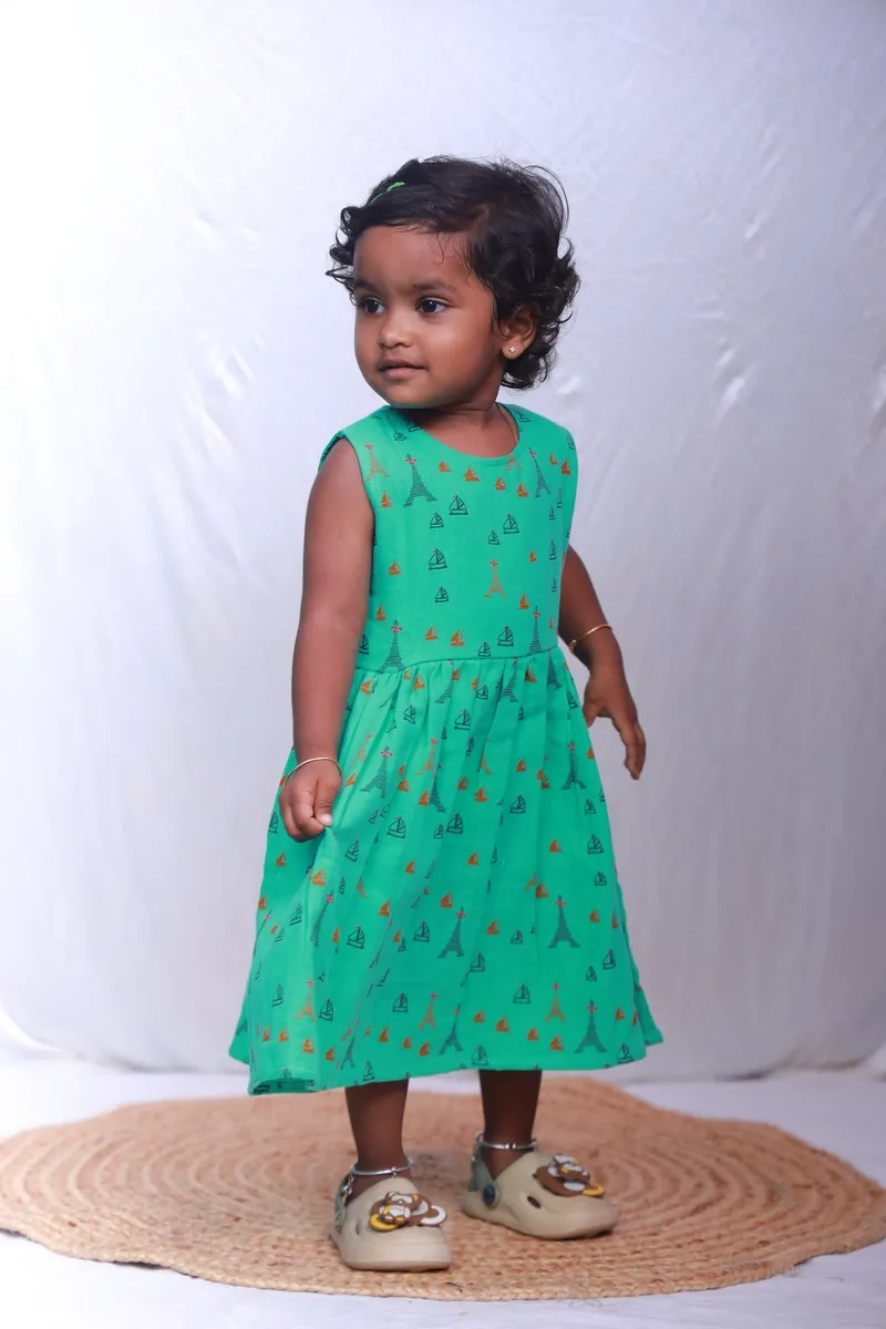 Mint Voyage Muslin Frock For Girl Kids – My Palm | Nilamenmai