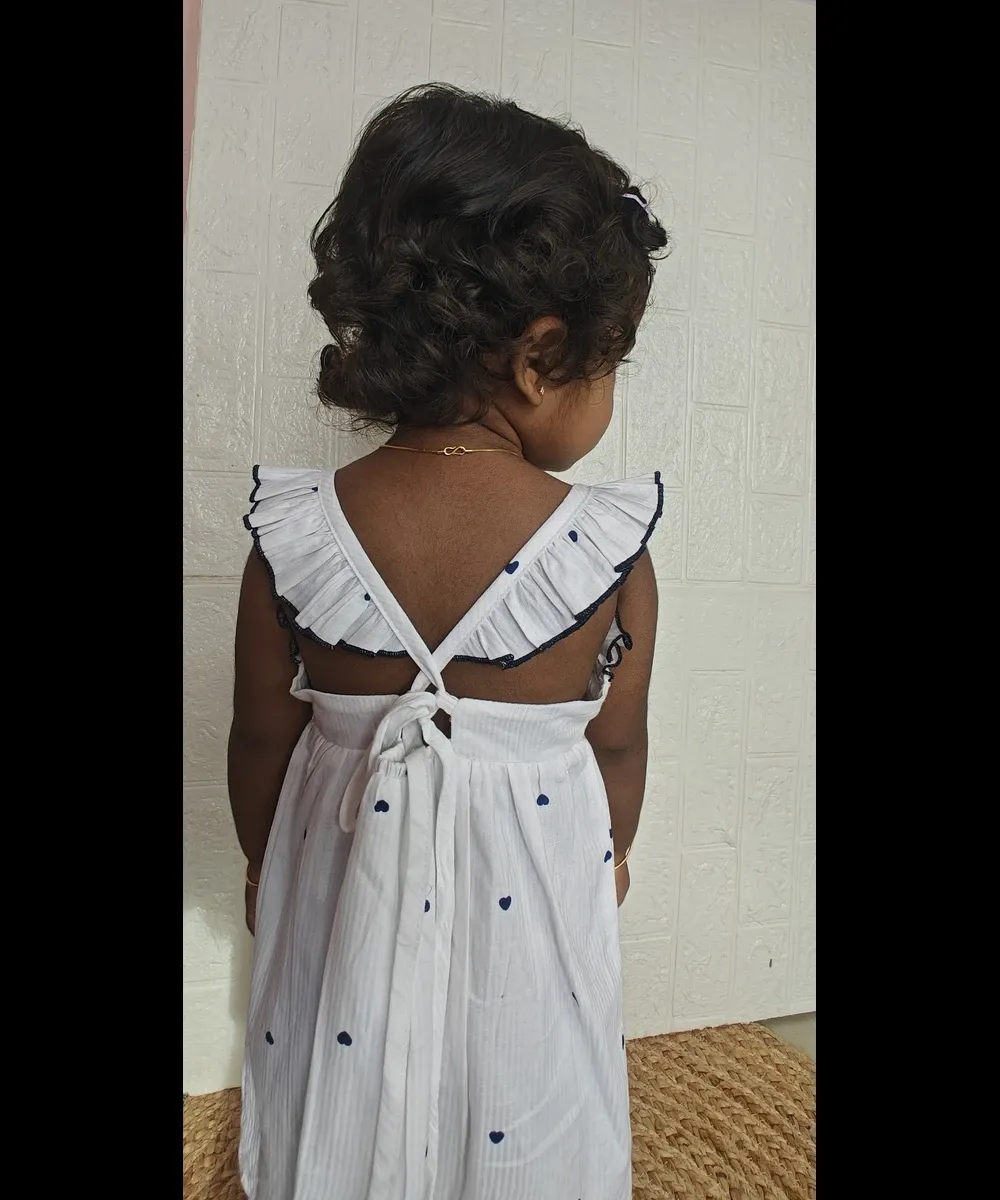 Heart Whisper Cotton Frock for Girl Kids - Distine Athleisure